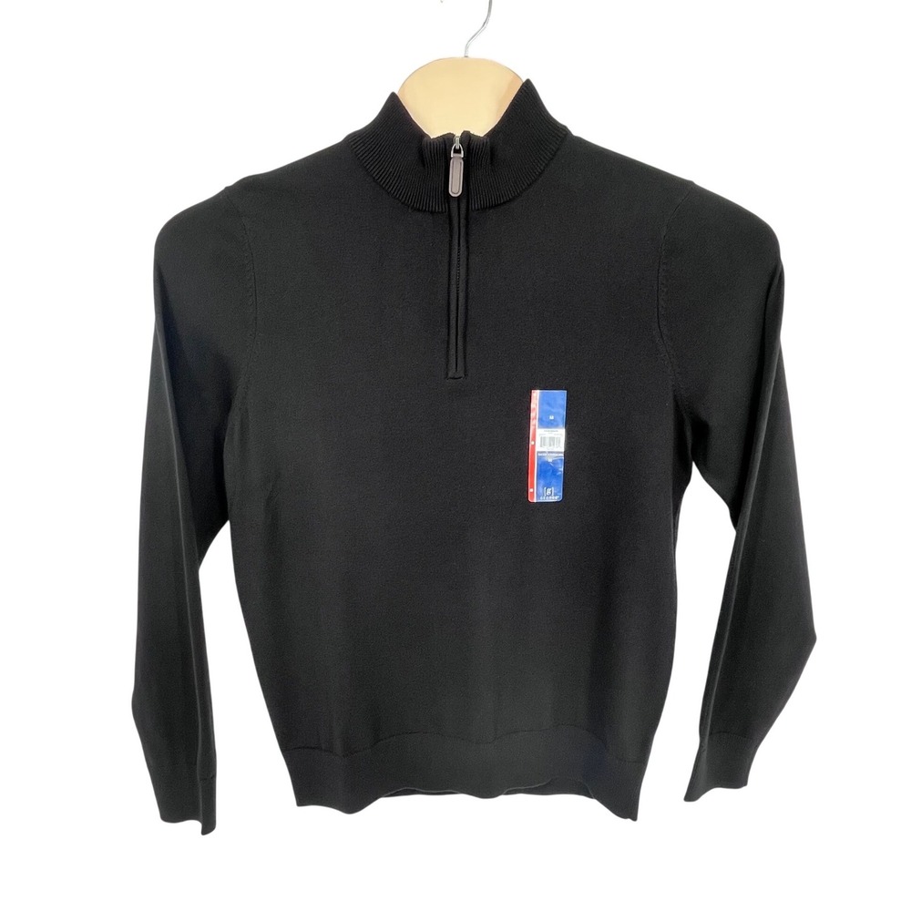 George Black Quarter Zip Sweater Mens Medium Minimalist Office Classic Normcore